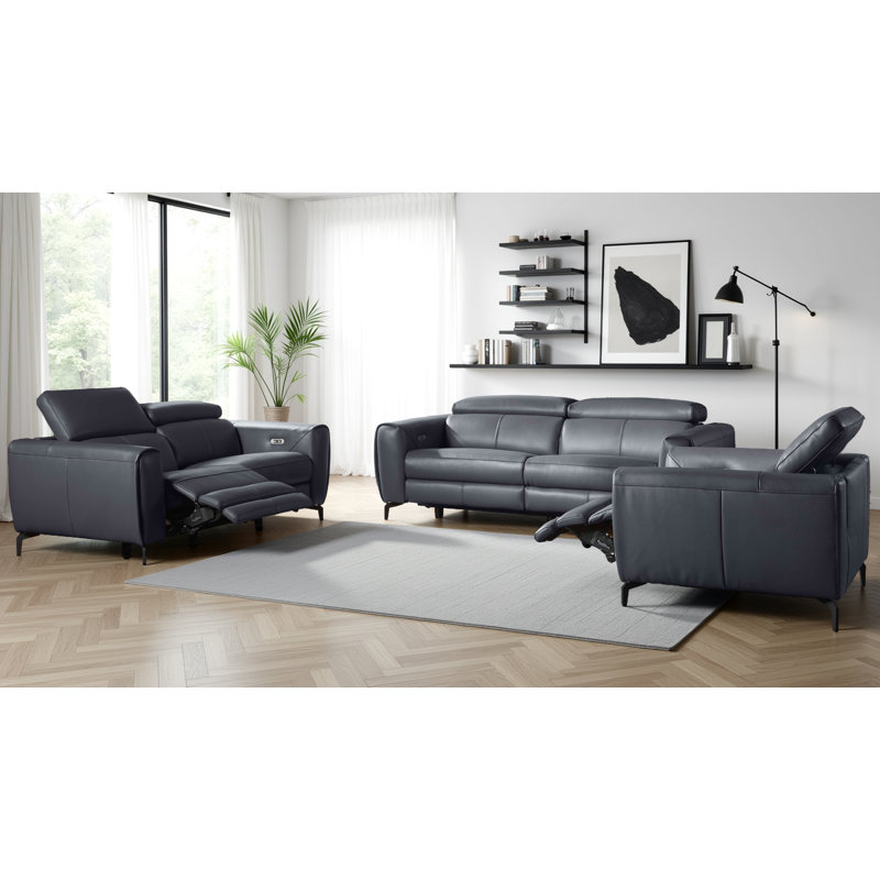 Milan 3 - Piece Living Room Set, Blue Gray