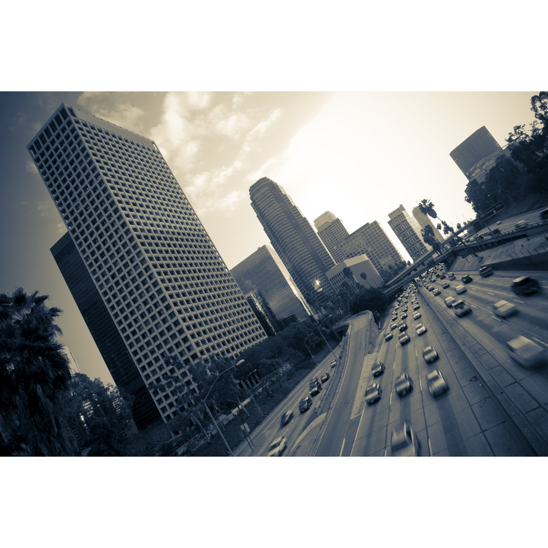 Los Angeles Freeway von Rebelml - Kunstdrucke auf Leinwand - Wrapped Canvas