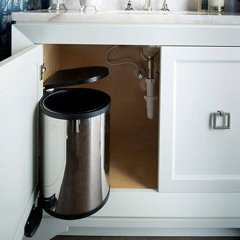 Poubelle pivotante Rev-A-Shelf, Acier Inoxydable, 15 L