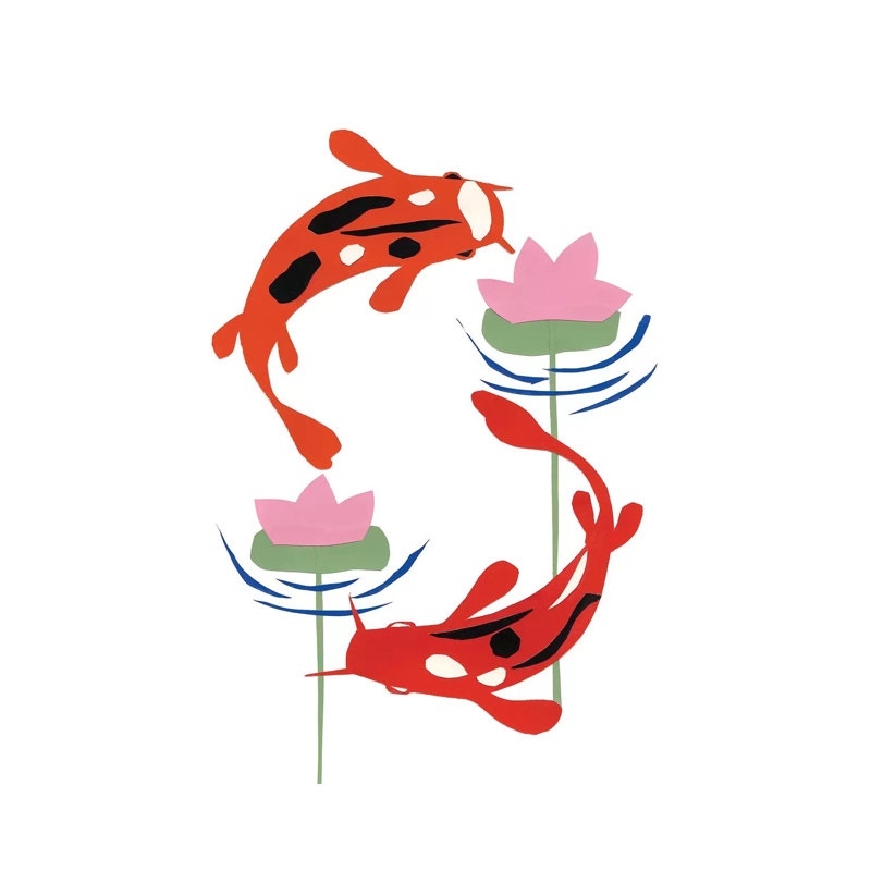 Koi Fantasy II by Alicia Ludwig - Wrapped Canvas Gallery-Wrapped Canvas Giclée, 45.72 cm H  x 30.48 cm W