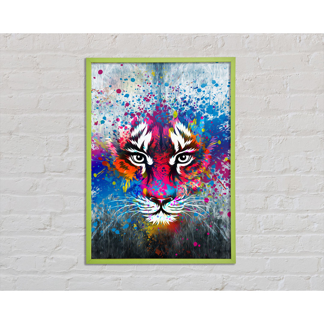 Rainbow Tiger Face - Einzelner Bilderrahmen Kunstdrucke