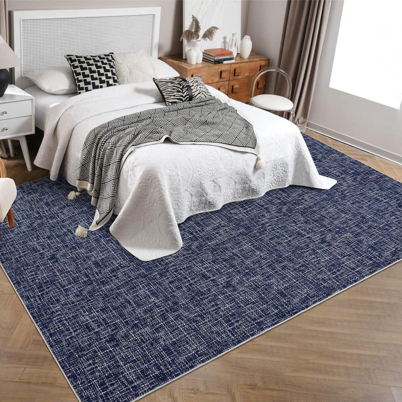 Tapis de couloir uni texturé Modern, Rectangle 6 pi x 9 pi
