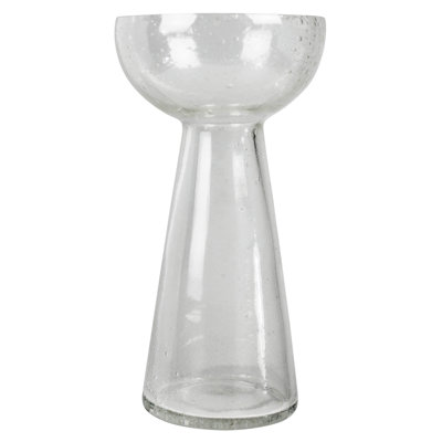 Vase à ampoule, verre bullé