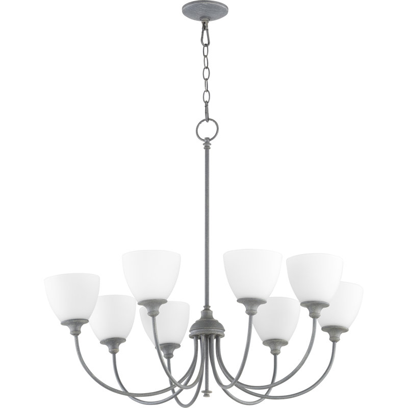 lustre gris classique/traditionnel 8 lumières  Dian, Zinc