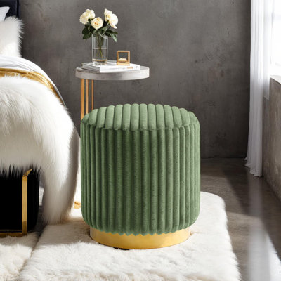 Buxton Upholstered Ottoman With Gold Plinth Base