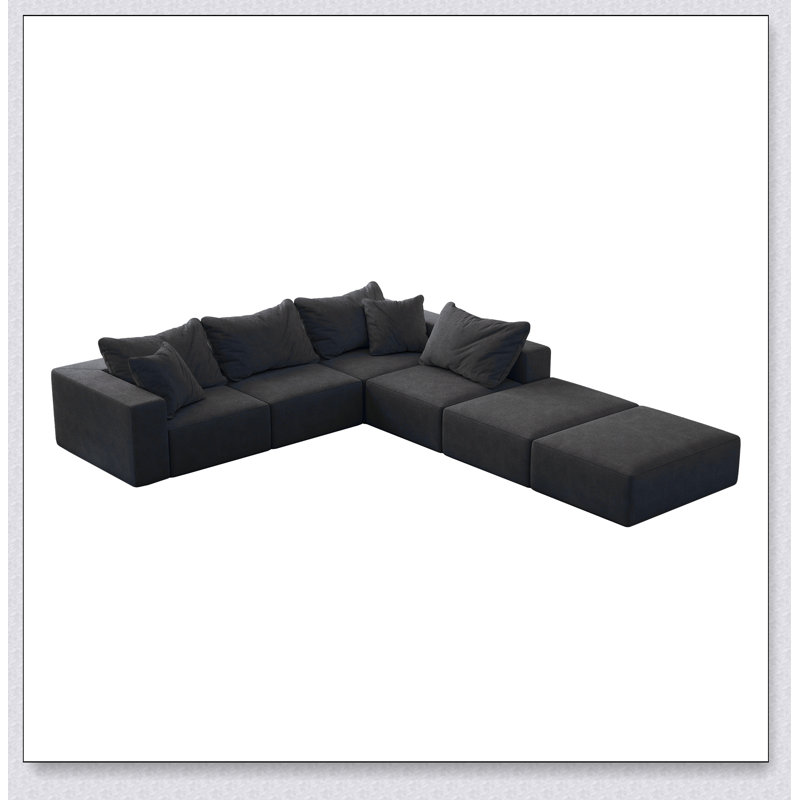 Canapé modulaire surdimensionné confortable pour le salon et la chambre à coucher, augmentant l'espace et la détente, Gris