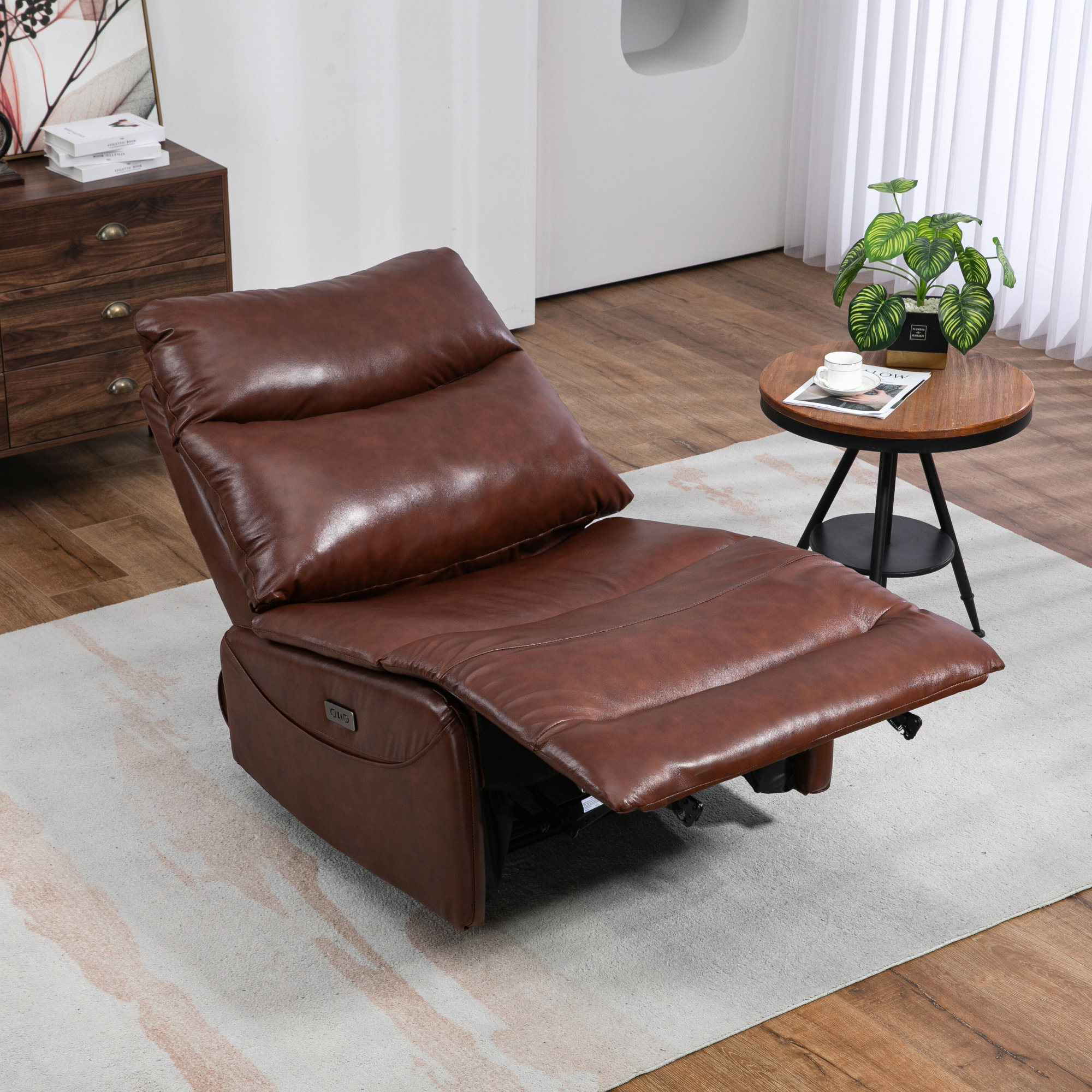 Latitude Run® Genuine Leather Power Recliner Extra Wide Reclining