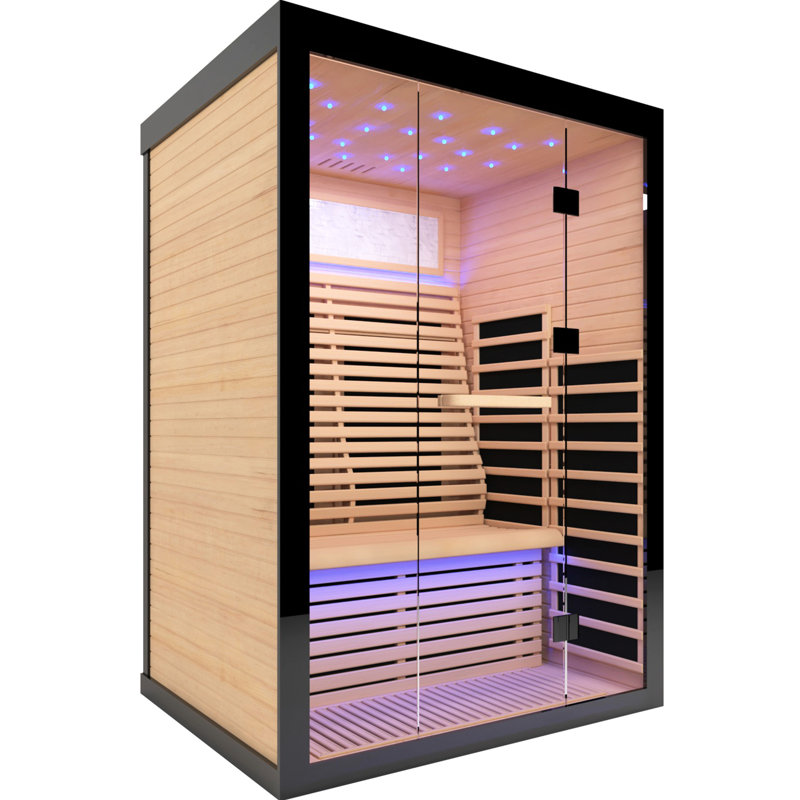 2 Person Far Infrared Home Of Hemlock, 2160w Power, 30 - 65 Degrees Celsius Temperature Range, Starry Sky And Colorful Lighting, Promote Well Being Detox Relaxation