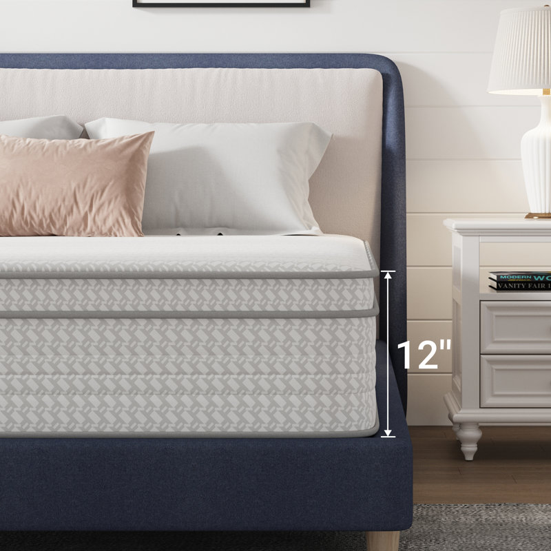 12" Medium Hybrid Mattress, CertiPUR-US, OEKO-TEX Certified, 12", Queen
