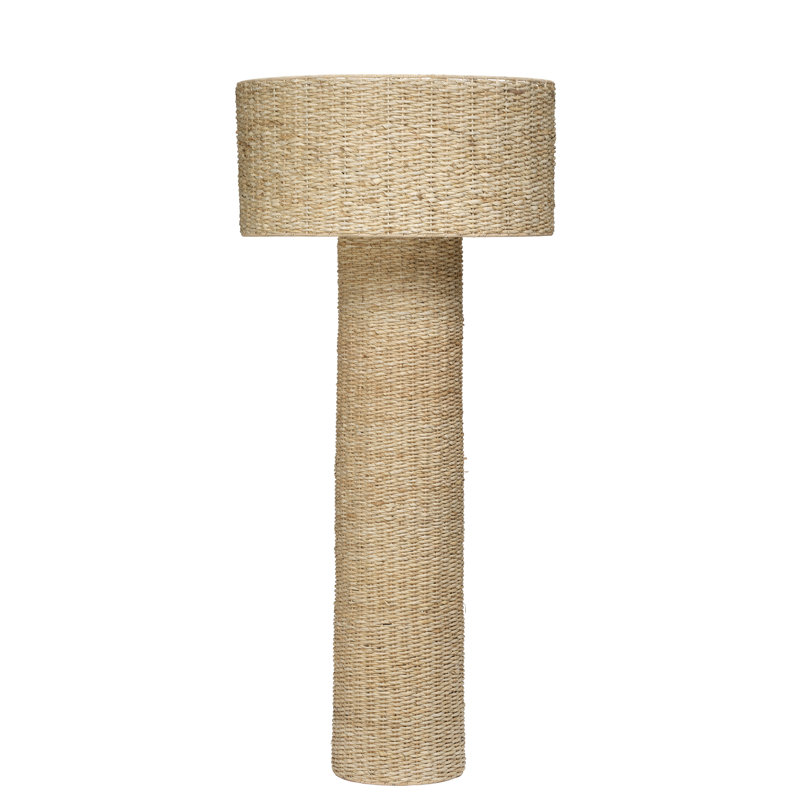 Natural Rattan Adjustable Floor Lamp with Woven Shade