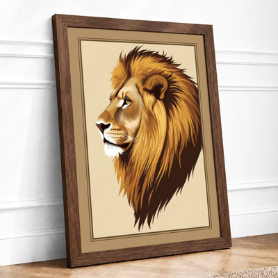 Noble Lion Rustic - Framed Print