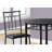 Richard 3Pc Dining Table Set And 2 Chairs, Black Metal, Leather Like Fabric