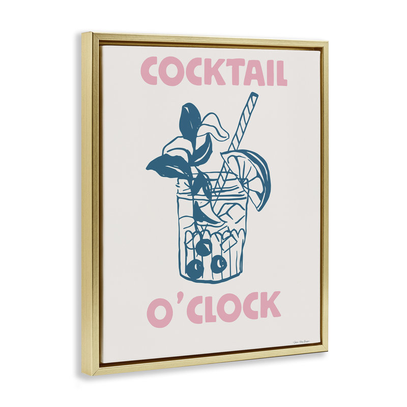 «Pastel Cocktail O'Clock», art mural encadré flottant, design par Seven Trees Design, H 21 po x l 17 po