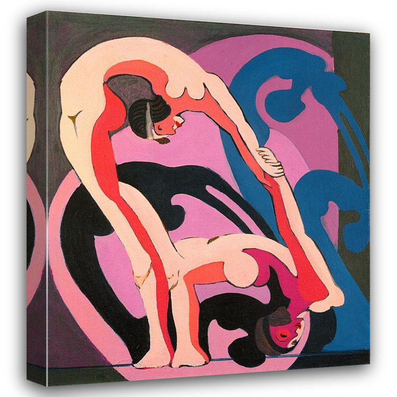 «Two Acrobats» par Ernst Ludwig Kirchner - Art mural sur toile tendue avec châssis, H 18 po x l 14 po