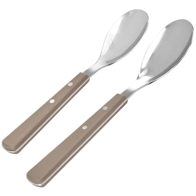 16-Piece Stainless Steel Flatware Set with Taupe Handles