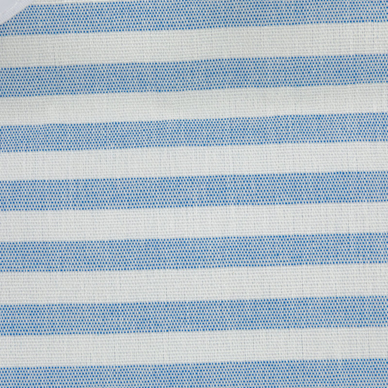 Blue and White Striped Rectangular Double Laundry Sorter with Handles