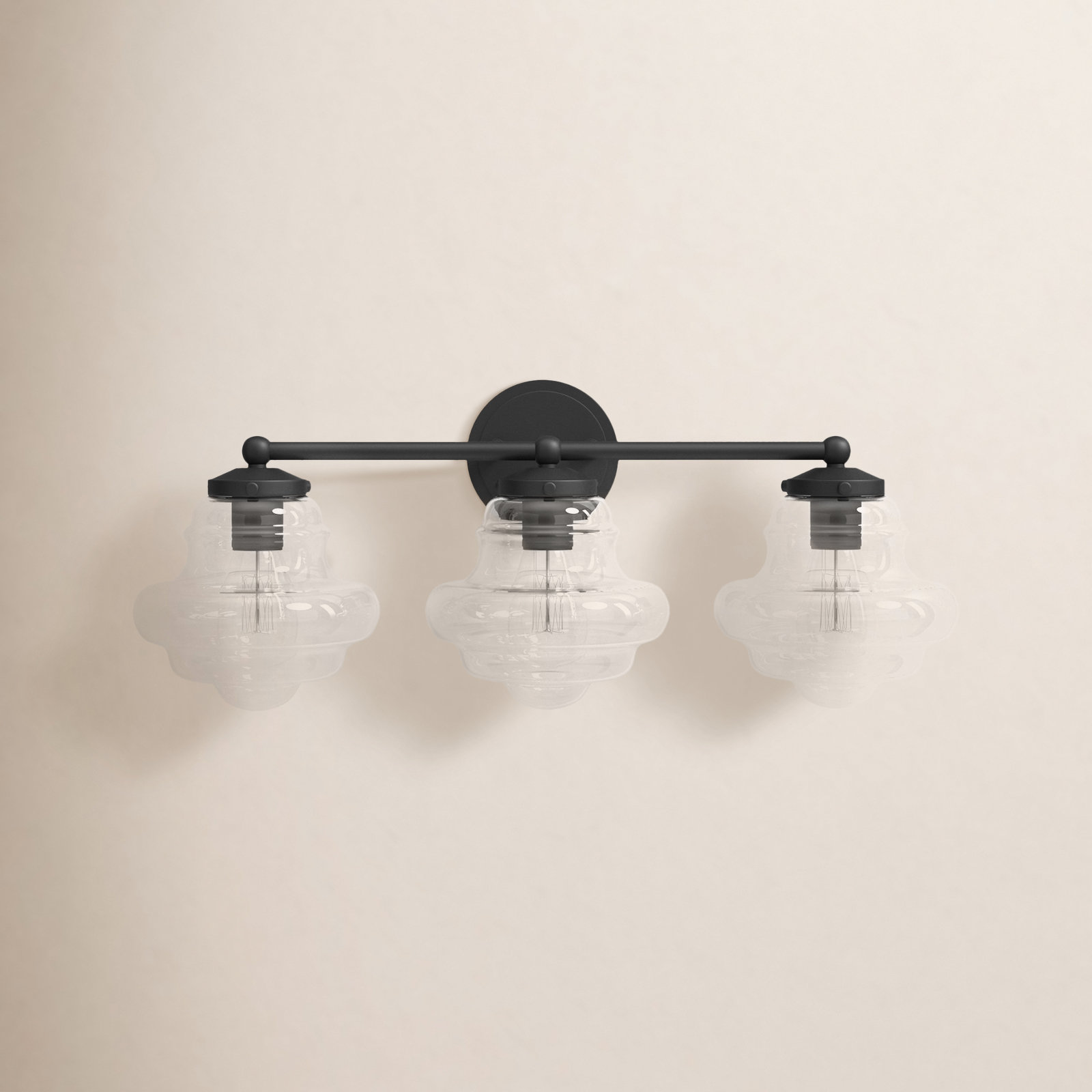 Marah 3 Light Transparent Dimmable Vanity Light, Oil Rubbed Bronze
