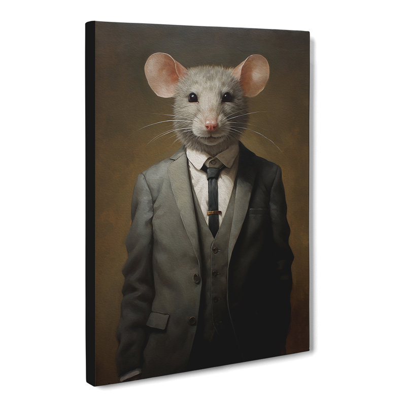 Mouse In A Suit - Print, 60cm H x 40cm W x 3cm D