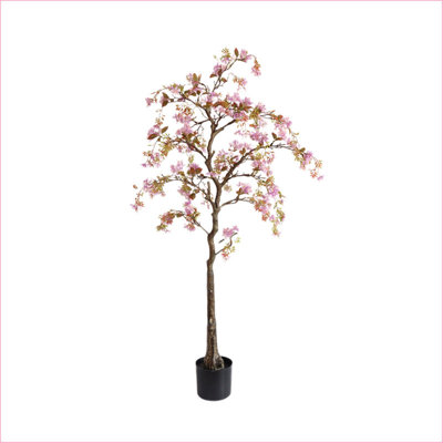 Artificial Begonia Tree, Potted Silk Begonia Flower Tree in Pot, Large Artificial Flowers Plant with Realistic Branch and Leaves Indoor Decor Plant for Home Office Patio