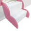 Très grand cadre de lit de jour rembourré avec clôture et escalier (rose et blanc)-129507661-129507663