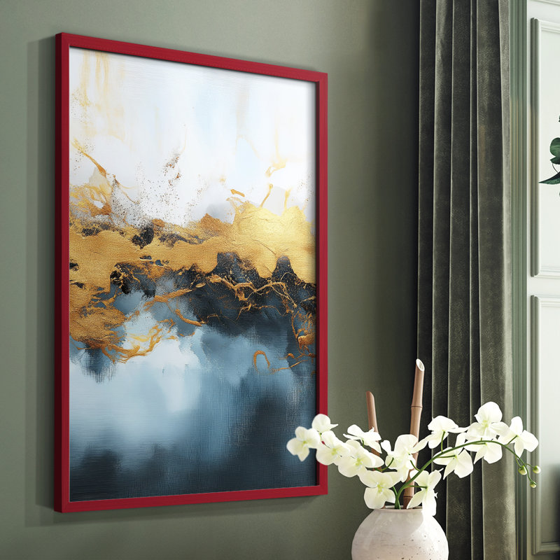 Abstract CDXXXVI Framed Print - Ready To Hang, Red, 10" H x 8" W