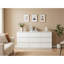 Commode 9 tiroirs sans poignée, commode moderne en bois mat pour la chambre à coucher, commode de rangement pour le salon, le couloir, le vestibule-131454741