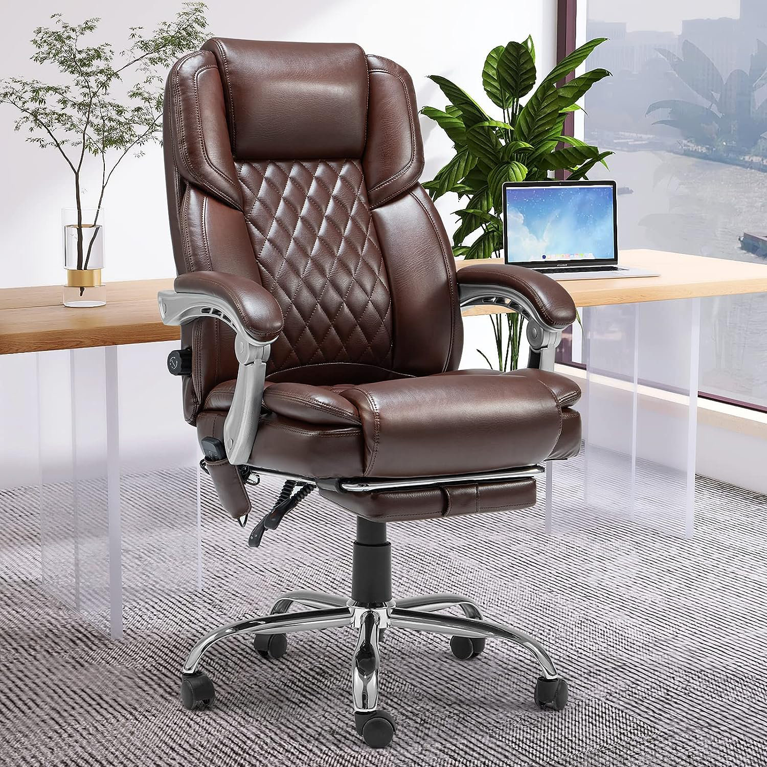 SEATZONE Modern Office Chair for Back Pain Relief, Lumbar Support