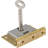 Medium Brass Half Mortise Chest or Box Lock with Skeleton Key