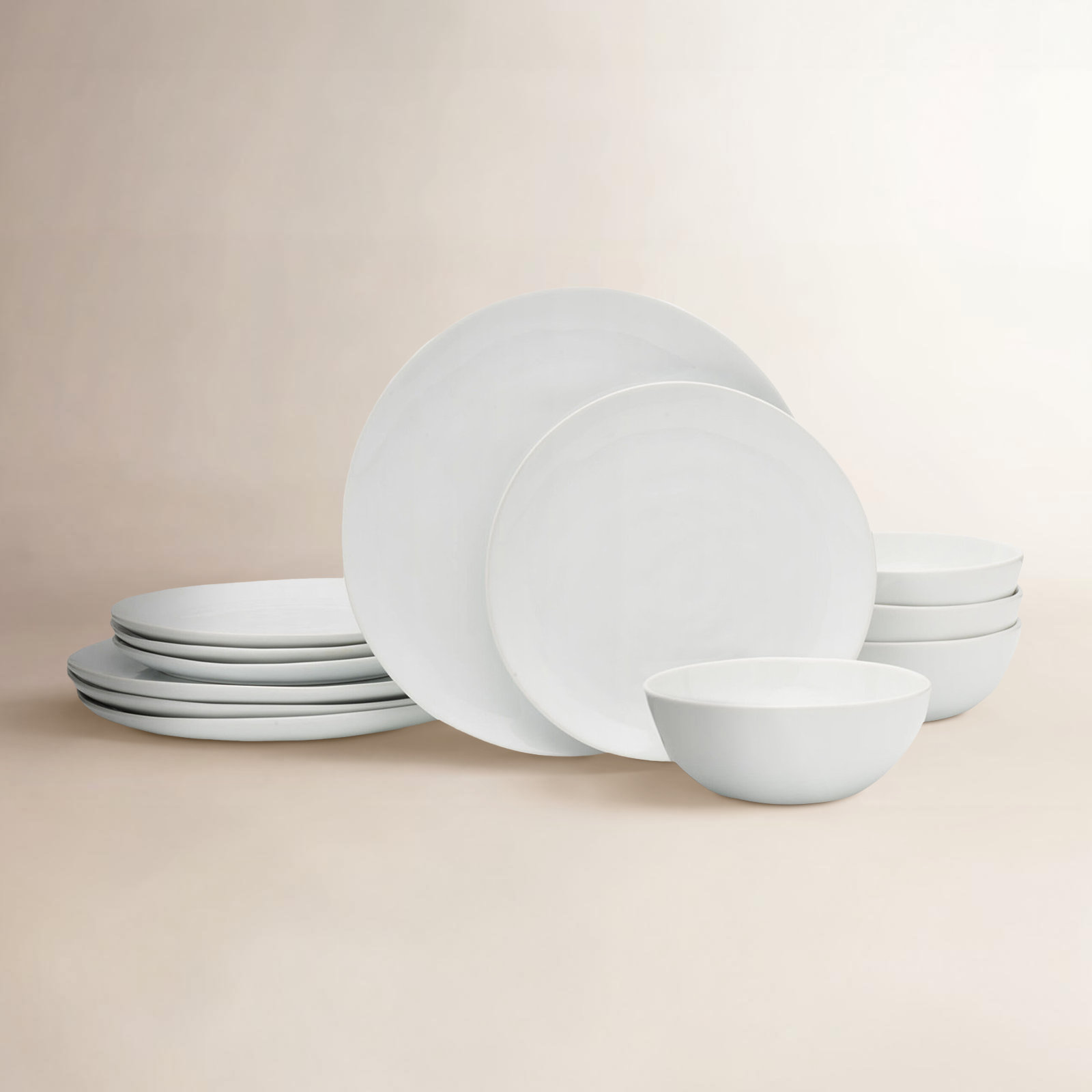 Max Organic 12-Piece Porcelain Dinnerware Set, Service for 4