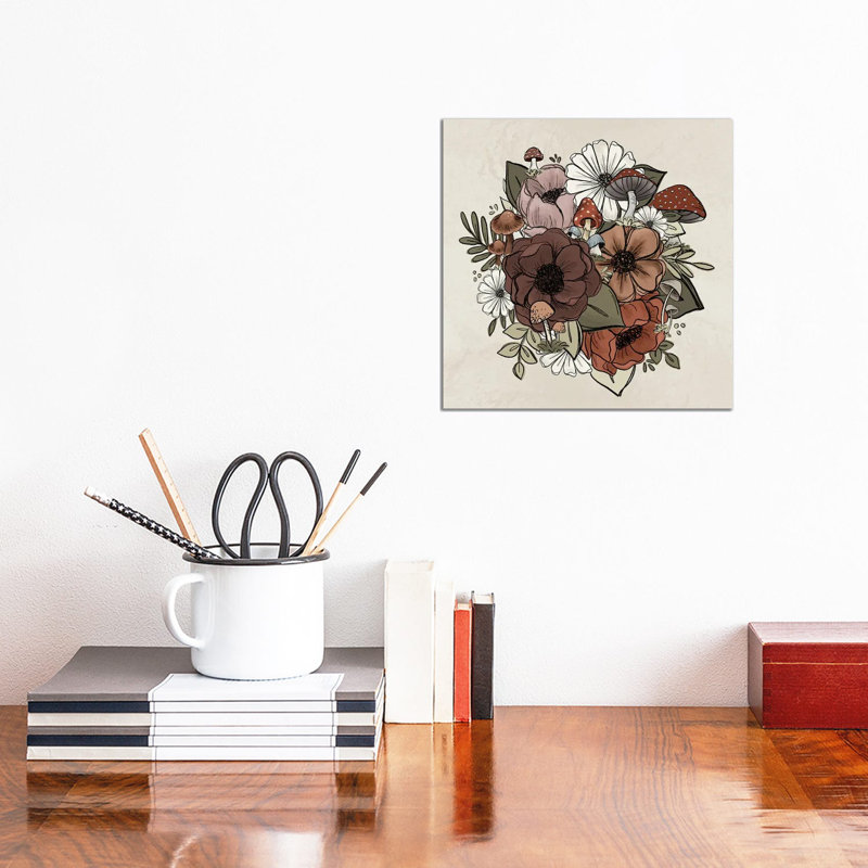 Forest Floral Cluster by Katie Bryant - Wrapped Canvas Painting, 30.48 cm H x 30.48 cm W