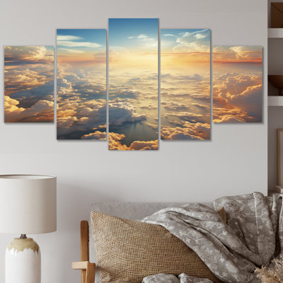 Sky Whispering Clouds - Landscapes Canvas Print - 5 Panels