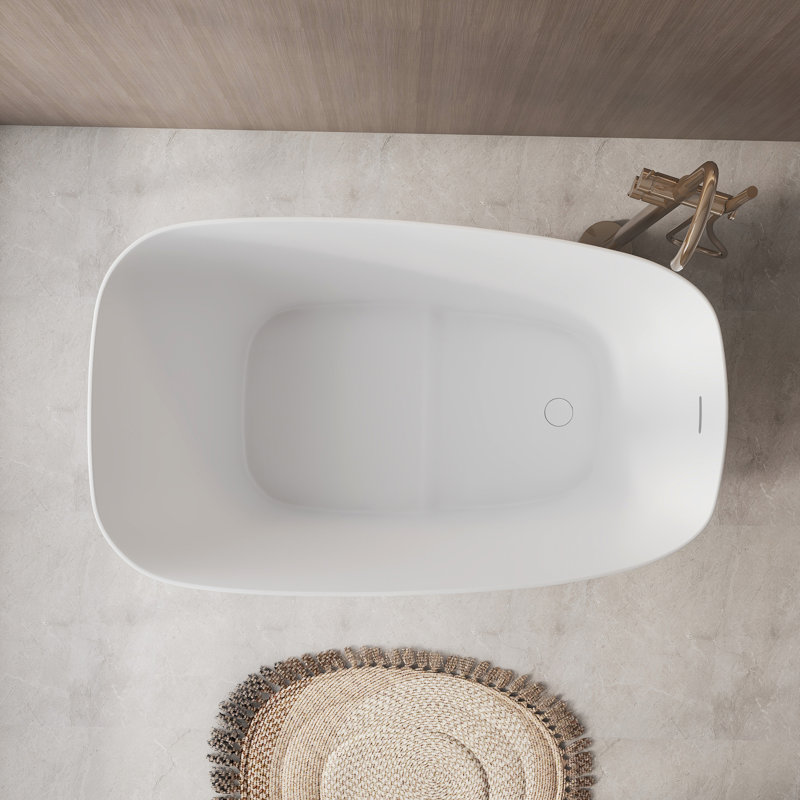 Baignoires de trempage profondes à surface solide 51 po x 29 po Fslefay, Blanc