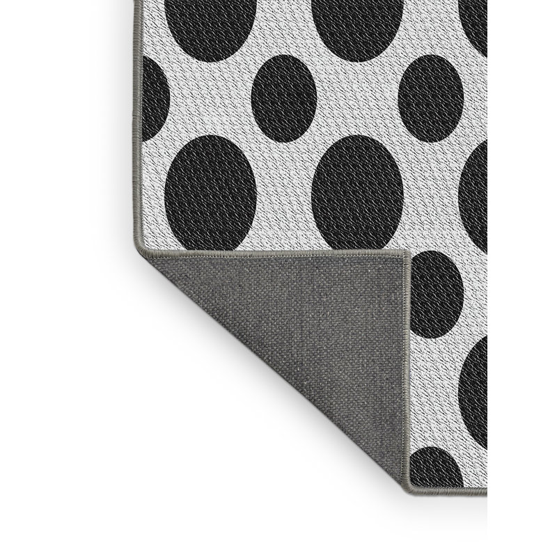 Tapis noir à pois, Rectangle 5 pi x 7 pi