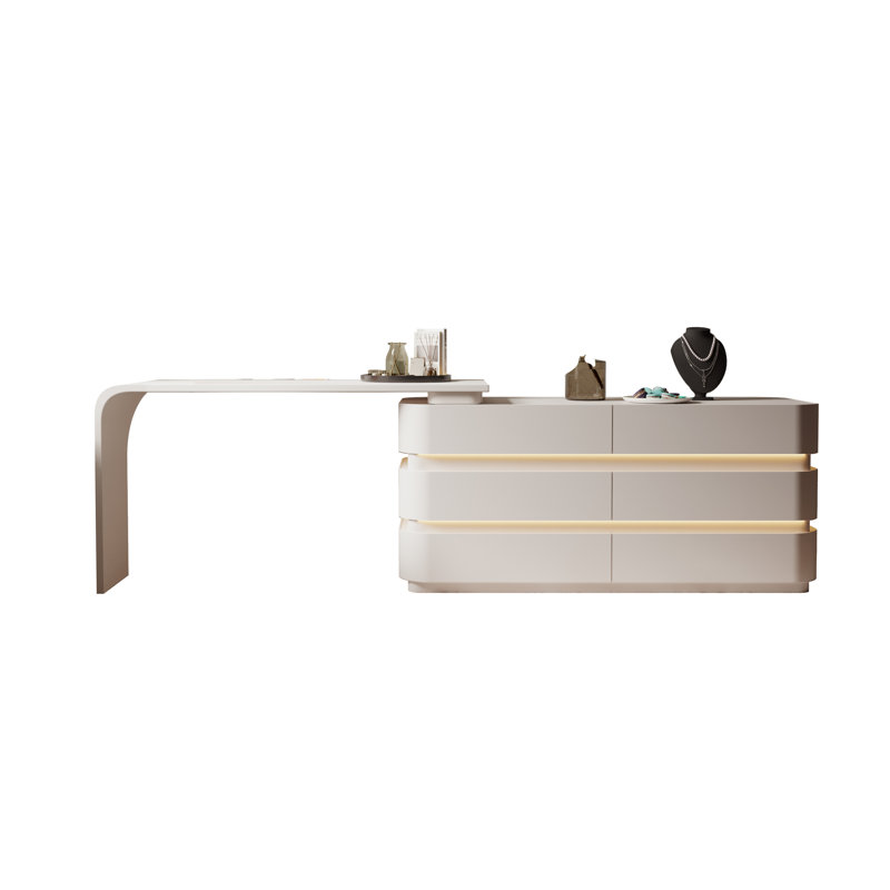 Commode double 6 tiroirs Chente, Blanc