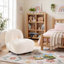 Chaise d'enfant moderne et confortable en bois massif de 56 cm de large avec tablette latérale intégrée-1508618095