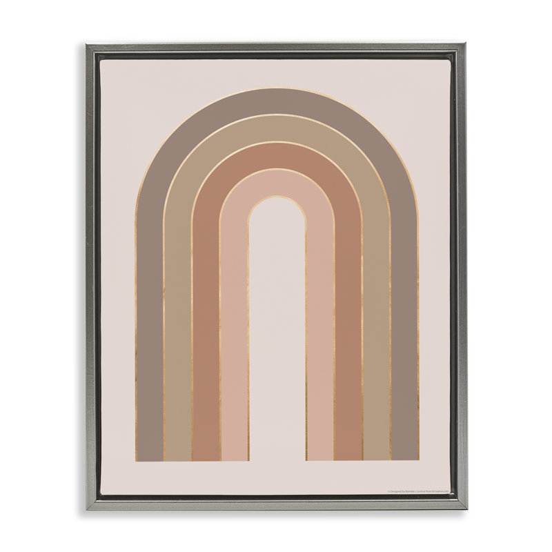 «Peachy Boho Rainbow» par Reinders, Cadre flottant gris lustré, H 21 po x l 17 po