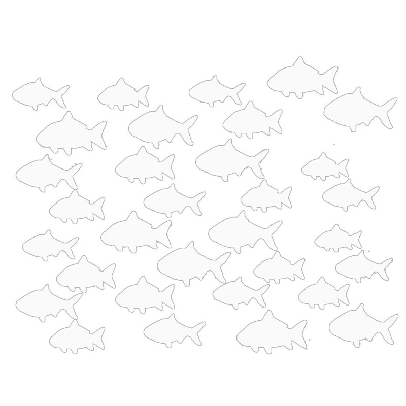 Décalcomanie murale poisson Hunsberger, Blanc