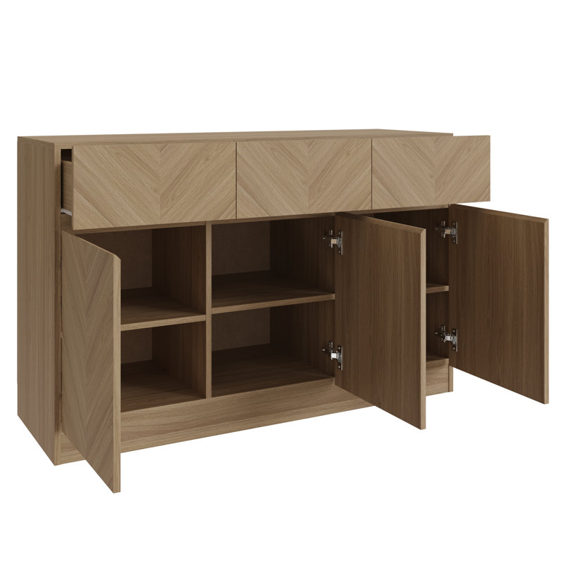 Collins 118.8 Cm 3 Drawer Sideboard, Euro Oak