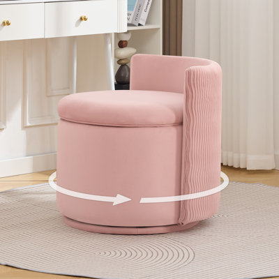 360 Degree Swivel Upholstered Accent Chair With Storage