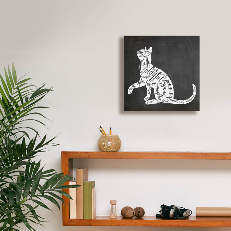 'Cat' by Erin Clark Canvas Wall Art, 12" H x 12" W x 0.75" D