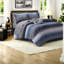 de literie double, édredon en microfibre avec draps en coton, design bleu marine moderne pour la maison