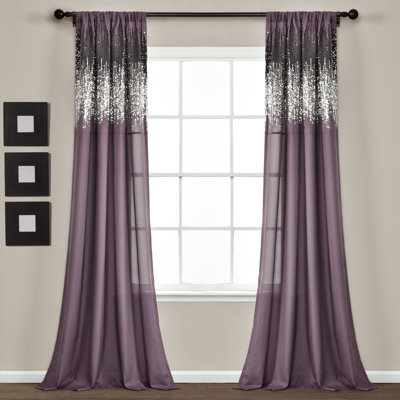 Shimmer Sequins Semi Sheer Curtain Pair
