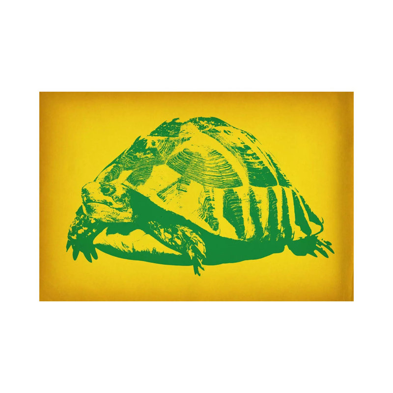 Tortue verte - impression sur toile, H 18 po x l 26 po x P 1,5 po, Toile tendue, Aucun mat