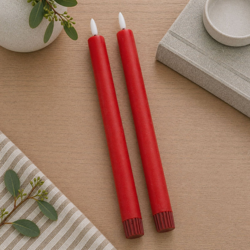 Bougie FIA Wick Taper, Cône 11 po x 0,5 po, Rouge
