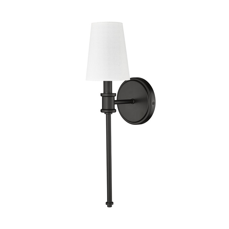 1 Light 5 In. Polished Nickel Sconce, Matte Black