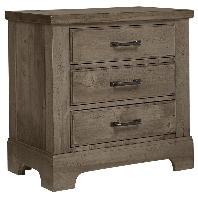 Nowicki 28'' W Solid Wood Nightstand, Stone Gray