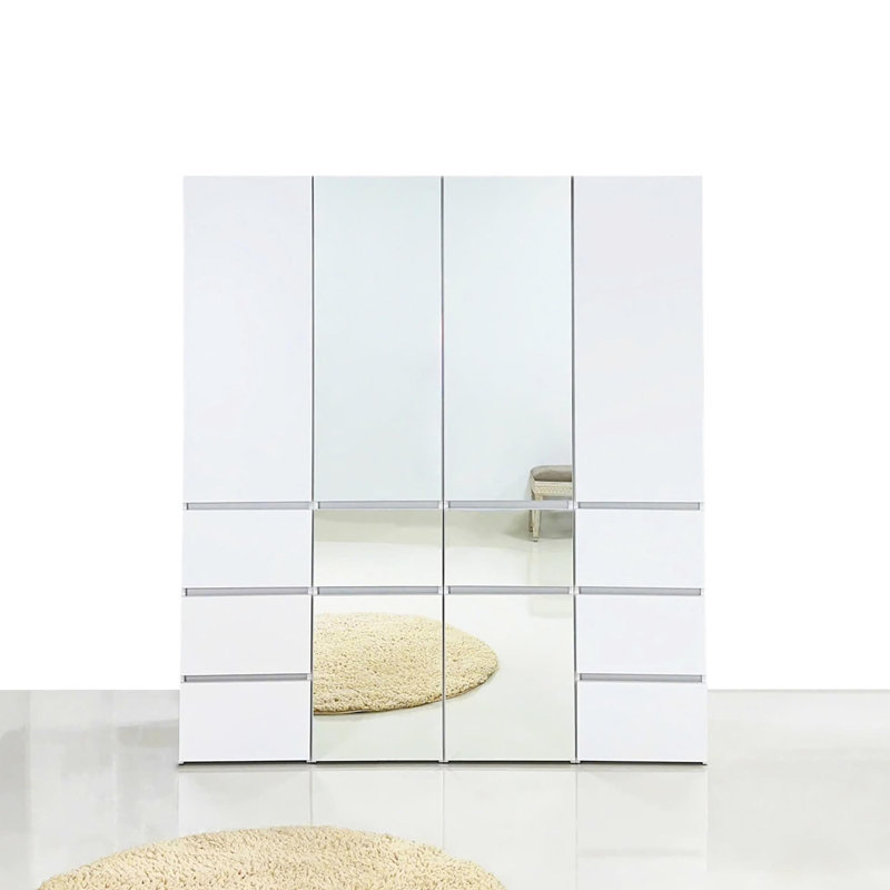 Modular Wood Closet System with Mirror