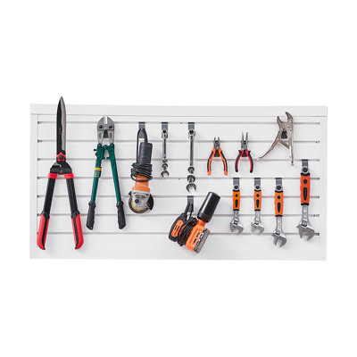 Panneau à lattes en PVC blanc 2 x 4 pi - Système d'organisation de garage robuste avec rangement modulaire