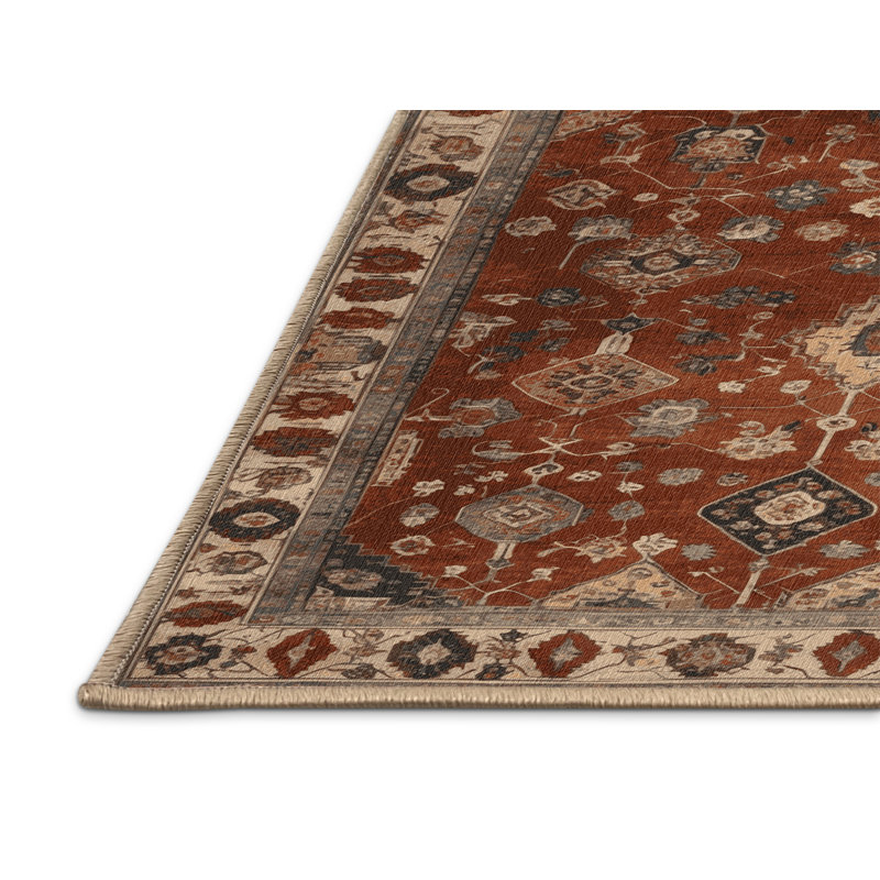 Machine Washable Persian Brown Area Rug, Rectangle 2' x 3'