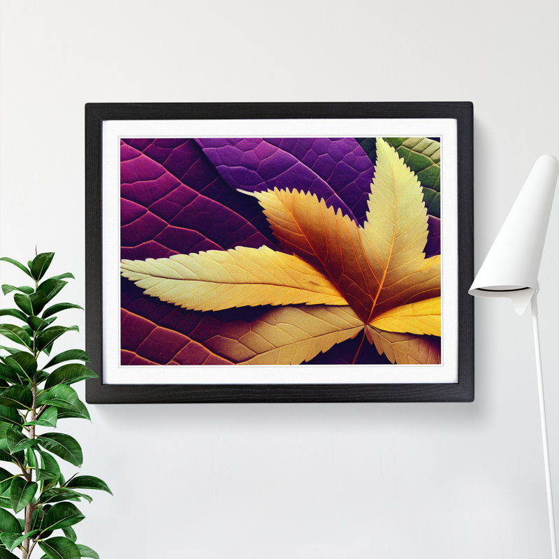 Legendary Autumn Leaf - Single Picture Frame Print, Black Framed, 46cm H x 64cm W x 2cm D